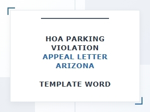 Arizona Hoa Parking Violation Appeal Letter Word Template