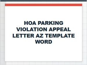 Arizona Hoa Parking Violation Appeal Letter Word Template