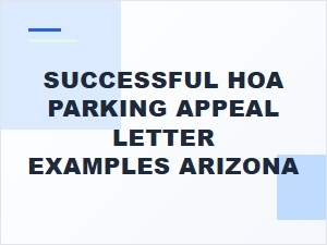 Successful Hoa Parking Appeal Letter Examples in Arizona