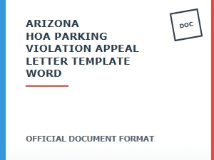 Arizona Hoa Parking Violation Appeal Letter Template Word