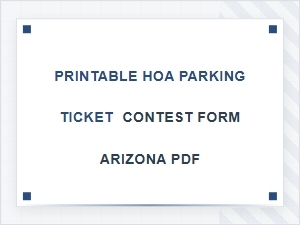 Printable Hoa Parking Ticket Contest Form Arizona Pdf